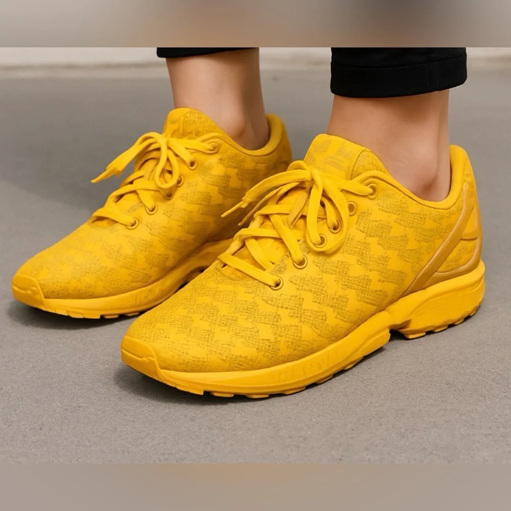 Adidas ZX Women’s Size 6.5 Flux Weave Yellow Sneakers(B73)✨✨